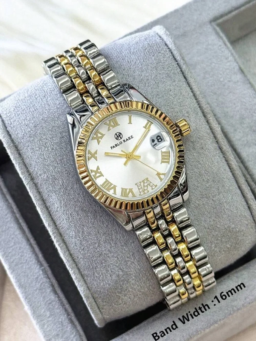 Pablo Raez Two-Tone Gold & Silver Women's Bracelet Watch